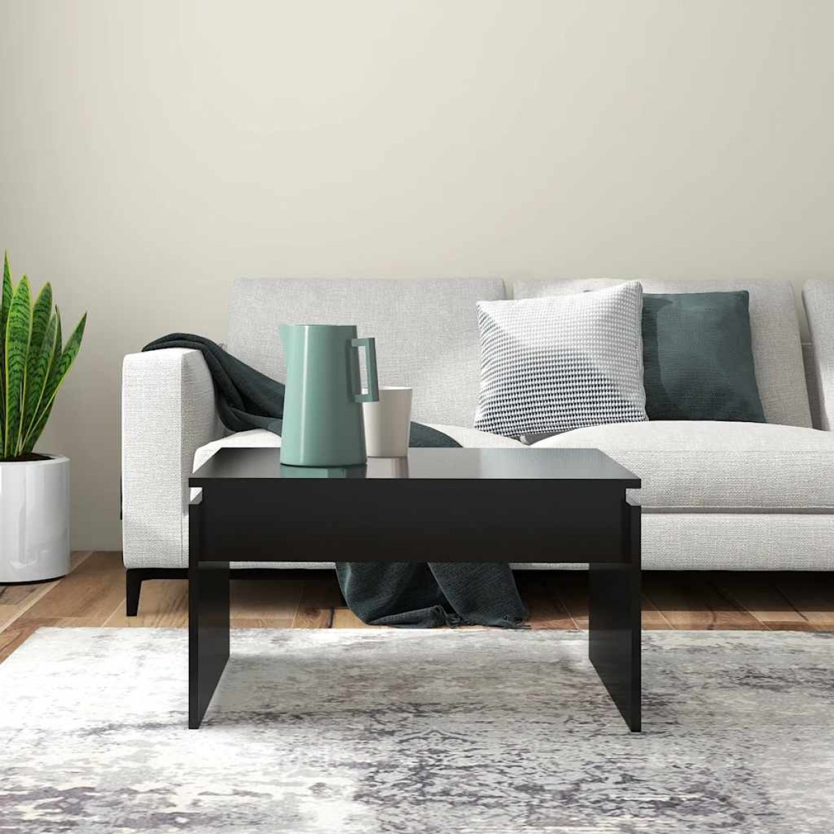 vidaXL Τραπεζάκι Σαλονιού Μαύρο 68 x 50 x 38 εκ. από Μοριοσανίδα