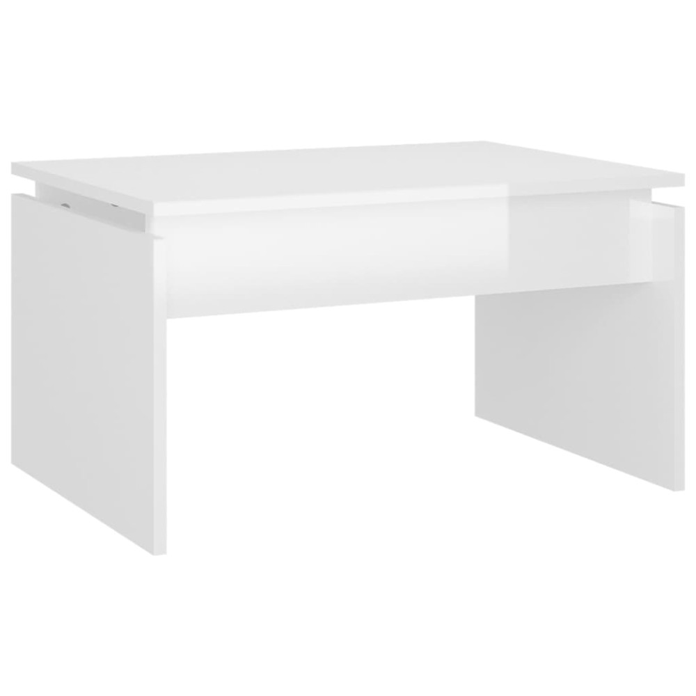 vidaXL Τραπεζάκι Σαλονιού Γυαλ. Λευκό 68 x 50 x 38 εκ. από Επεξ. Ξύλο