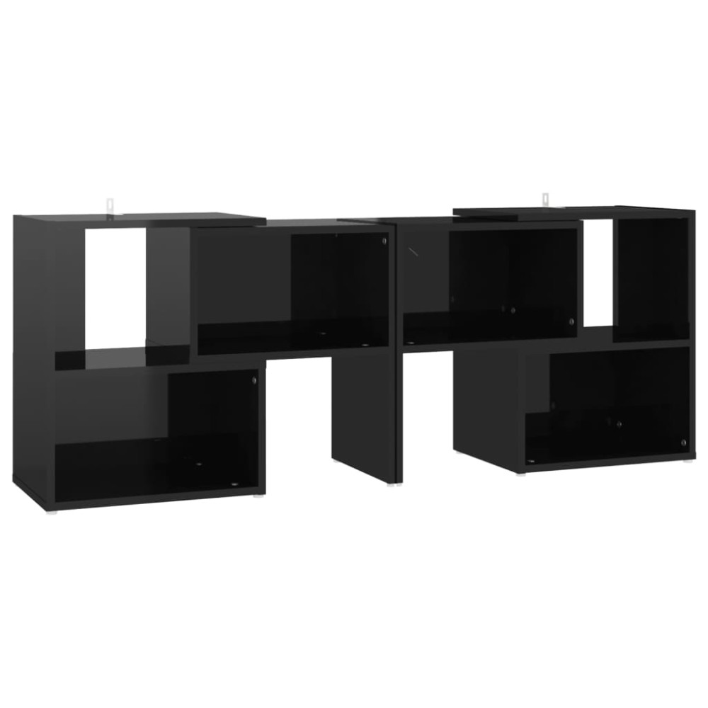 vidaXL Έπιπλο Τηλεόρασης Μαύρο Γυαλ. 104 x 30 x 52 εκ. από Επεξ. Ξύλο