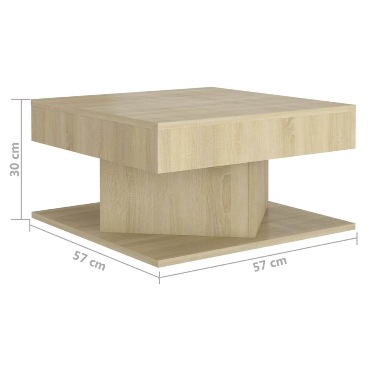 vidaXL Τραπεζάκι Σαλονιού Sonoma Δρυς 57 x 57 x 30 εκ. από Μοριοσανίδα