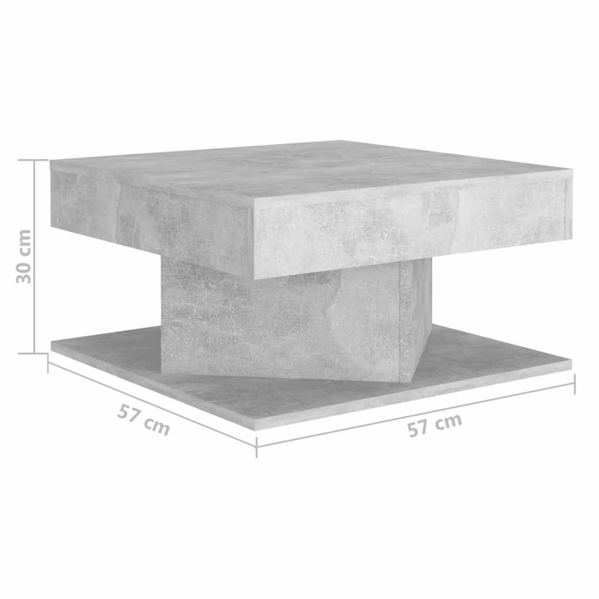 vidaXL Τραπεζάκι Σαλονιού Γκρι Σκυρ. 57 x 57 x 30 εκ. από Μοριοσανίδα
