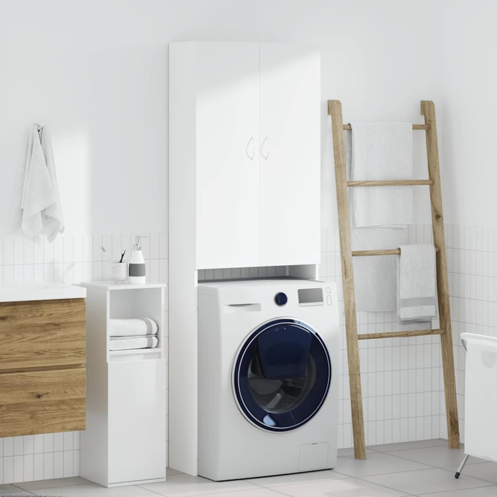 vidaXL Ντουλάπι Πλυντηρίου Λευκό 64 x 25,5 x 190 εκ.