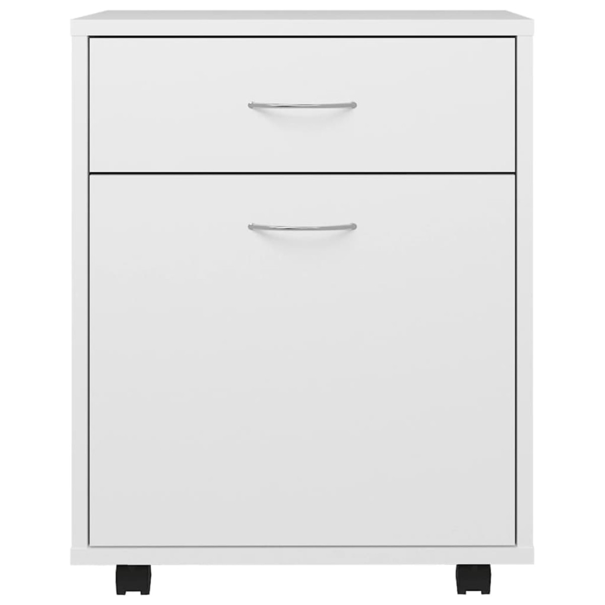 vidaXL Ντουλάπι Τροχήλατο Λευκό 45 x 38 x 54 εκ. από Μοριοσανίδα