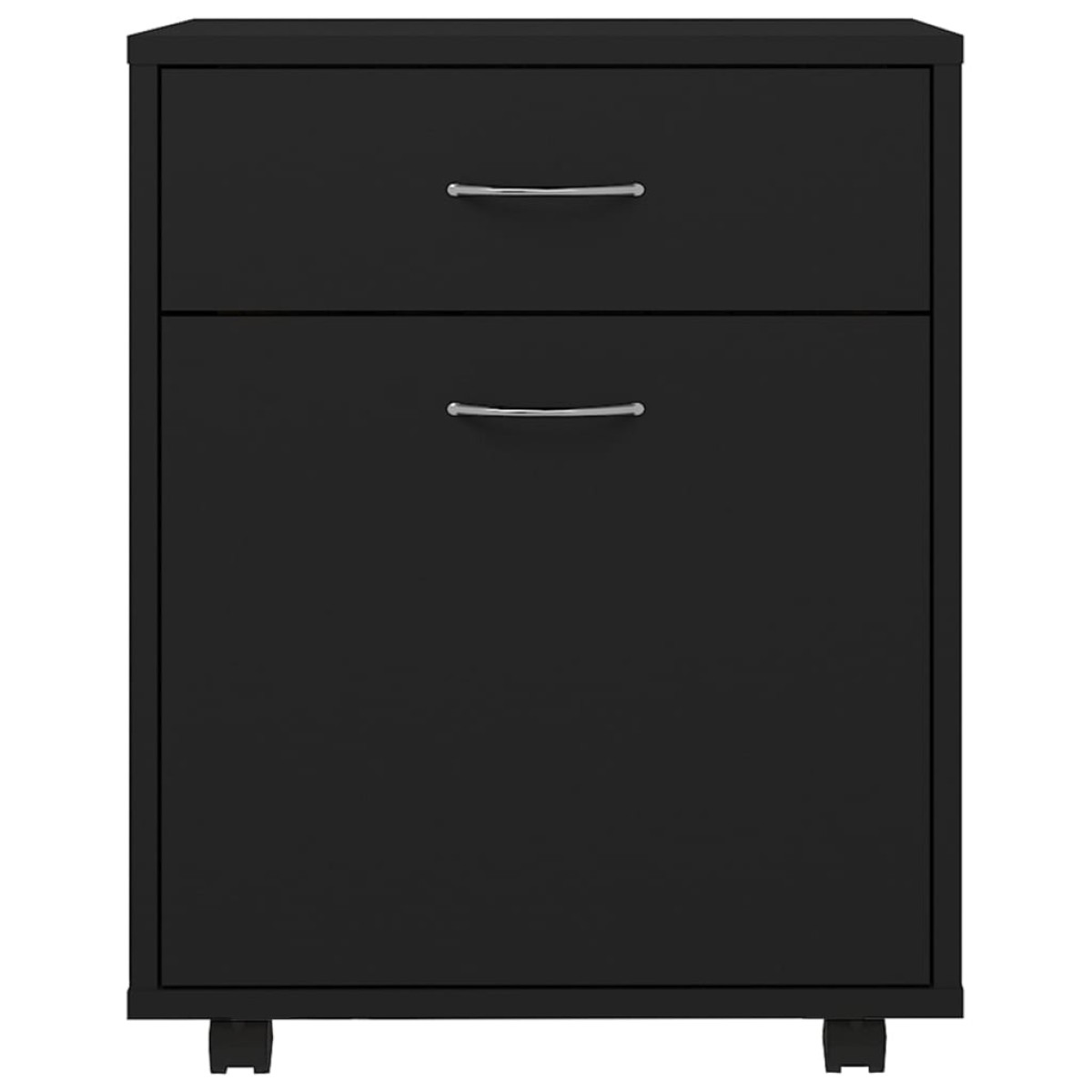 vidaXL Ντουλάπι Τροχηλάτο Μαύρο 45 x 38 x 54 εκ. από Μοριοσανίδα