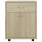 vidaXL Ντουλάπι Τροχήλατο Sonoma Δρυς 45 x 38 x 54 εκ. από Μοριοσανίδα