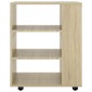 vidaXL Ντουλάπι Τροχήλατο Sonoma Δρυς 60 x 35 x 75 εκ. από Μοριοσανίδα