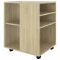 vidaXL Ντουλάπι Τροχήλατο Sonoma Δρυς 60x53x72 εκ. Μοριοσανίδα