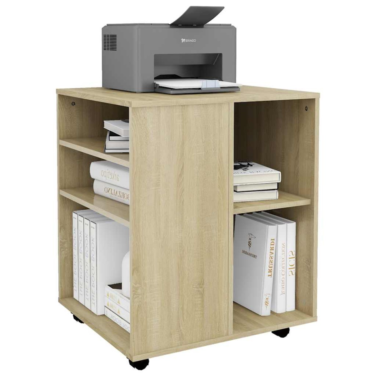 vidaXL Ντουλάπι Τροχήλατο Sonoma Δρυς 60x53x72 εκ. Μοριοσανίδα