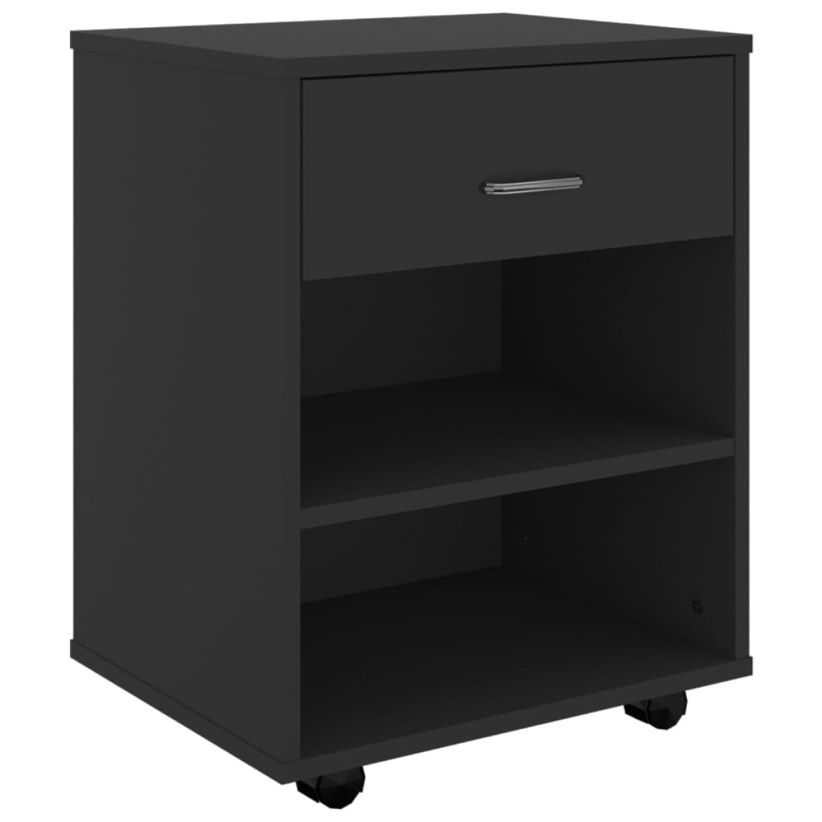 vidaXL Ντουλάπι Τροχήλατο Μαύρο 46 x 36 x 59 εκ. από Μοριοσανίδα