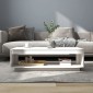 vidaXL Τραπεζάκι Σαλονιού Λευκό 110x50x33,5 εκ. από Μασίφ Ξύλο Πεύκου