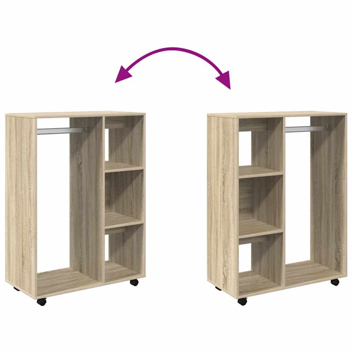 vidaXL Ντουλάπα Sonoma Δρυς 80 x 40 x 110 εκ. από Μοριοσανίδα