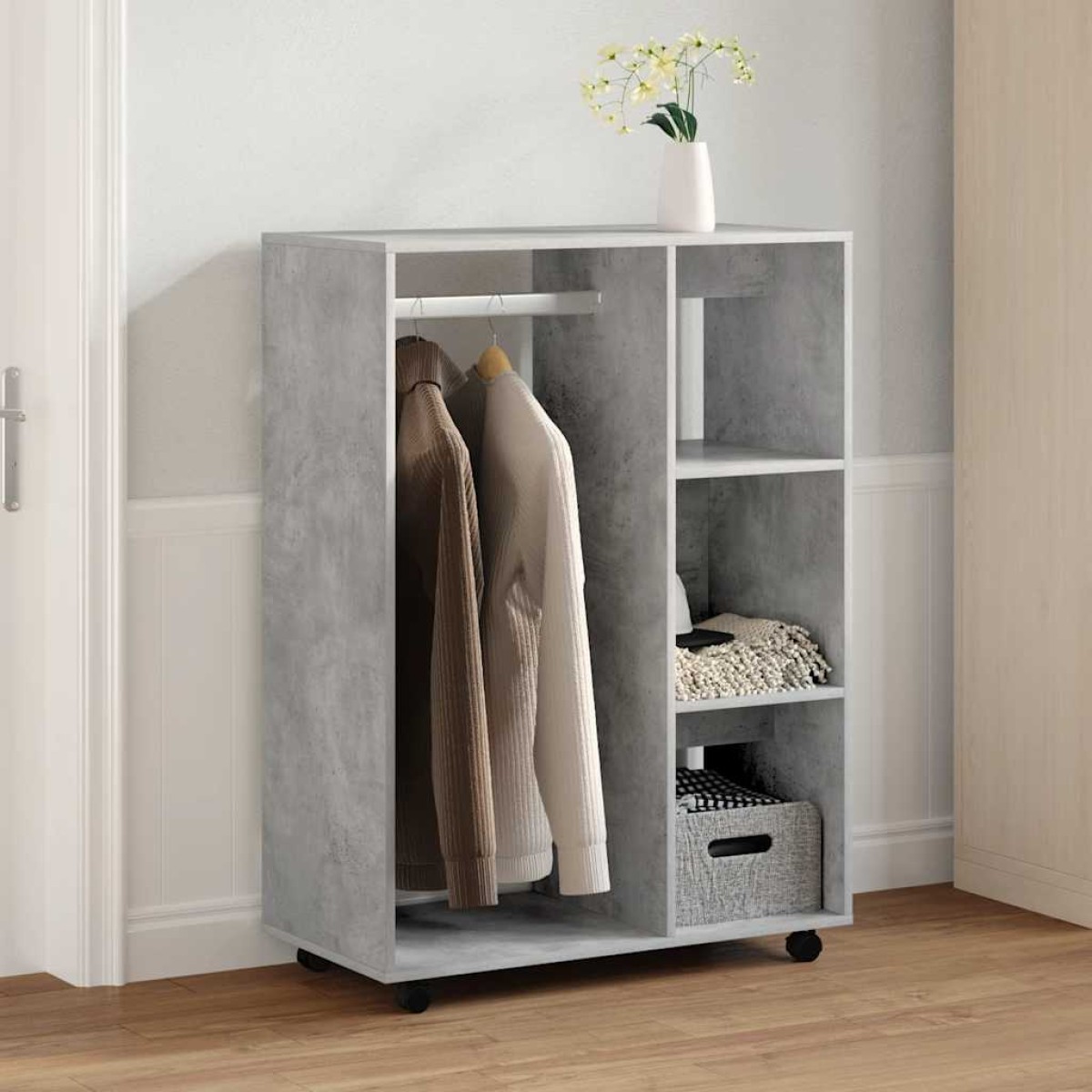 vidaXL Ντουλάπα Γκρι Σκυροδέματος 80 x 40 x 110 εκ. από Μοριοσανίδα