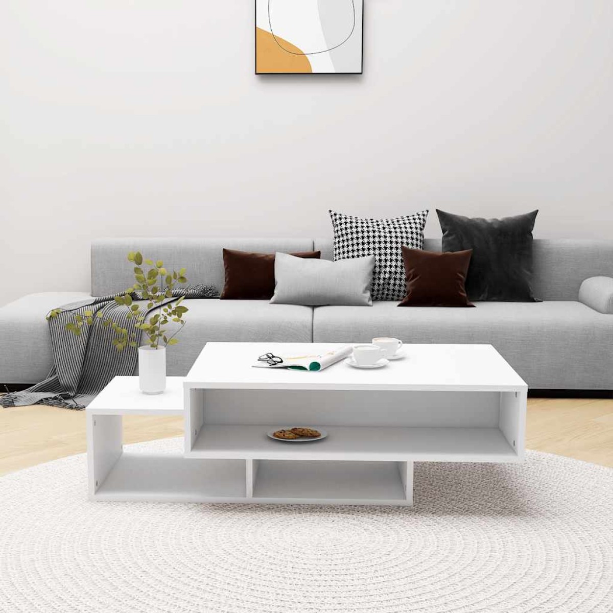 vidaXL Τραπεζάκι Σαλονιού Λευκό 105 x 55 x 32 εκ. από Μοριοσανίδα