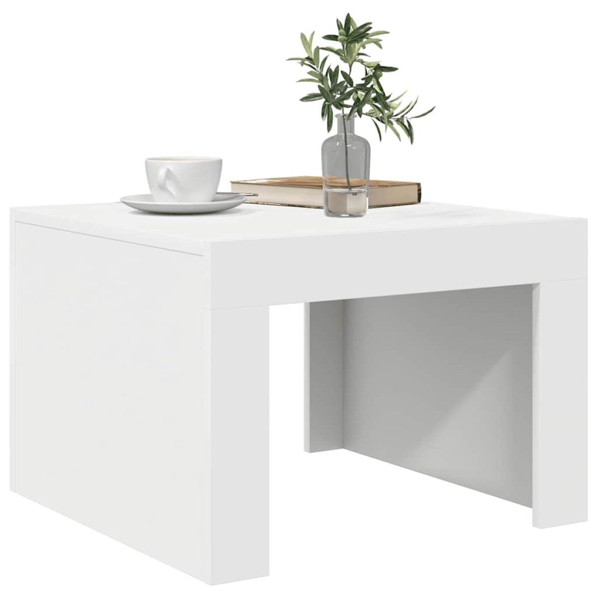 vidaXL Τραπεζάκι Σαλονιού Γυαλιστερό Λευκό 50 x 50 x 35 εκ Μοριοσανίδα