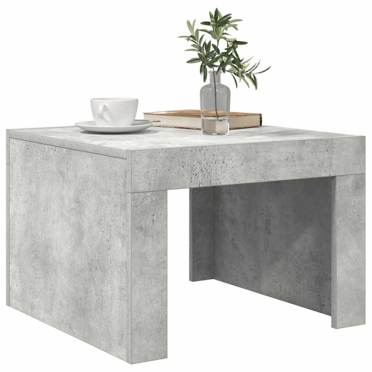vidaXL Τραπεζάκι Καφέ Γυαλιστερό Γκρι Σκυρ. 50x50x35 εκ. Μοριοσανίδα