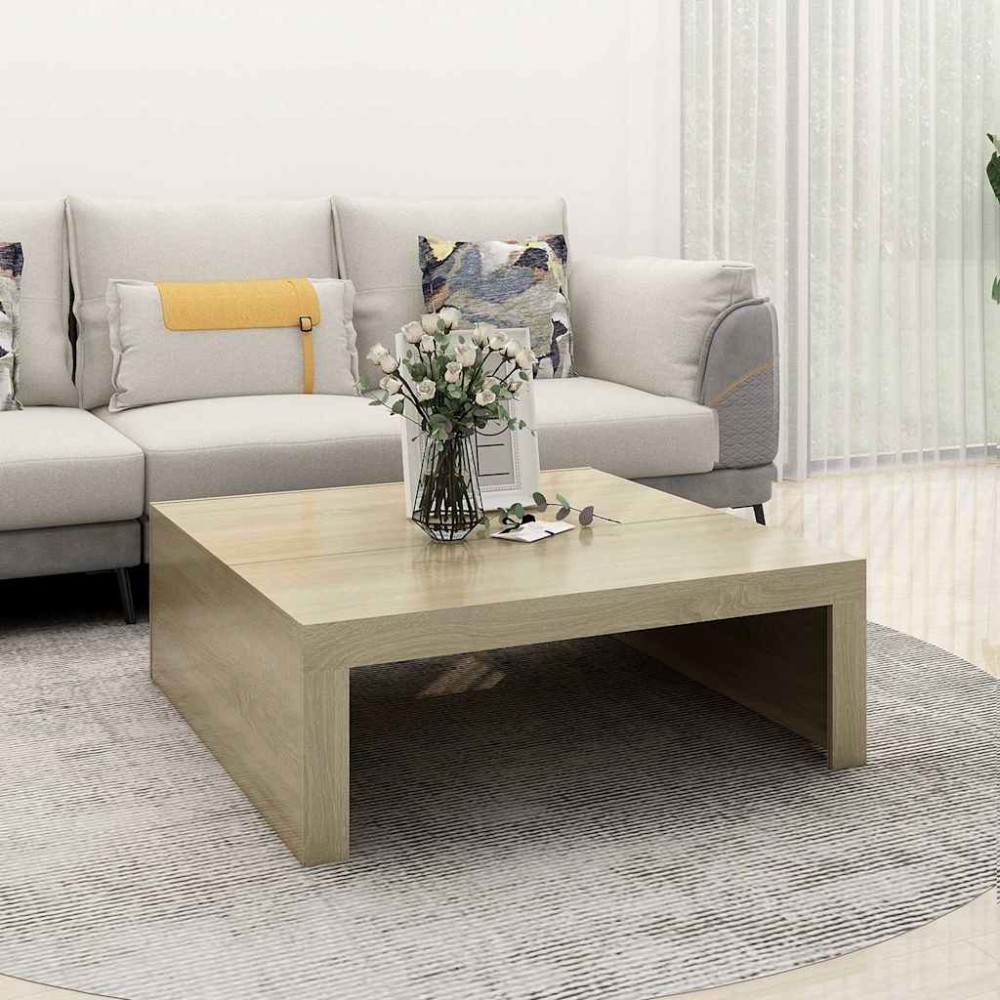 vidaXL Τραπεζάκι Σαλονιού Sonoma Δρυς 100x100x35 εκ. από Επεξ. Ξύλο