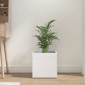 vidaXL Ζαρντινιέρα Γυαλιστερή Λευκή 40x40x40 εκ. Επεξεργασμένο Ξύλο