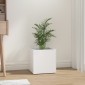 vidaXL Ζαρντινιέρα Γυαλιστερή Λευκή 40x40x40 εκ. Επεξεργασμένο Ξύλο