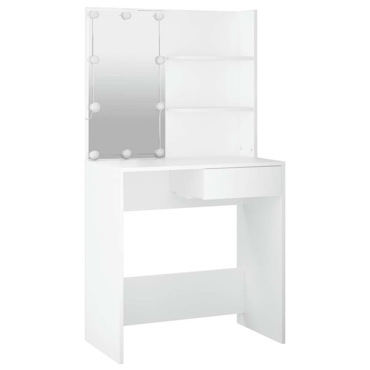 vidaXL Μπουντουάρ με LED Λευκό 74,5 x 40 x 141 εκ.