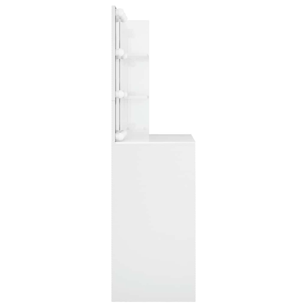 vidaXL Μπουντουάρ με LED Γυαλιστερό Λευκό 74,5 x 40 x 141 εκ.