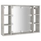 vidaXL Έπιπλο Καθρέπτη με LED Γκρι Σκυροδέματος 76 x 15 x 55 εκ.