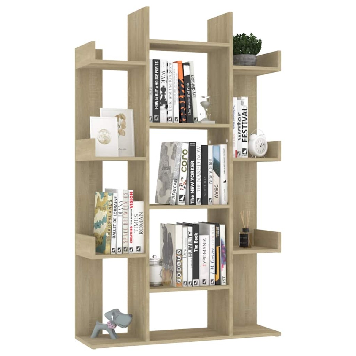 vidaXL Βιβλιοθήκη Sonoma Δρυς 86 x 25,5 x 140 εκ. από Μοριοσανίδα