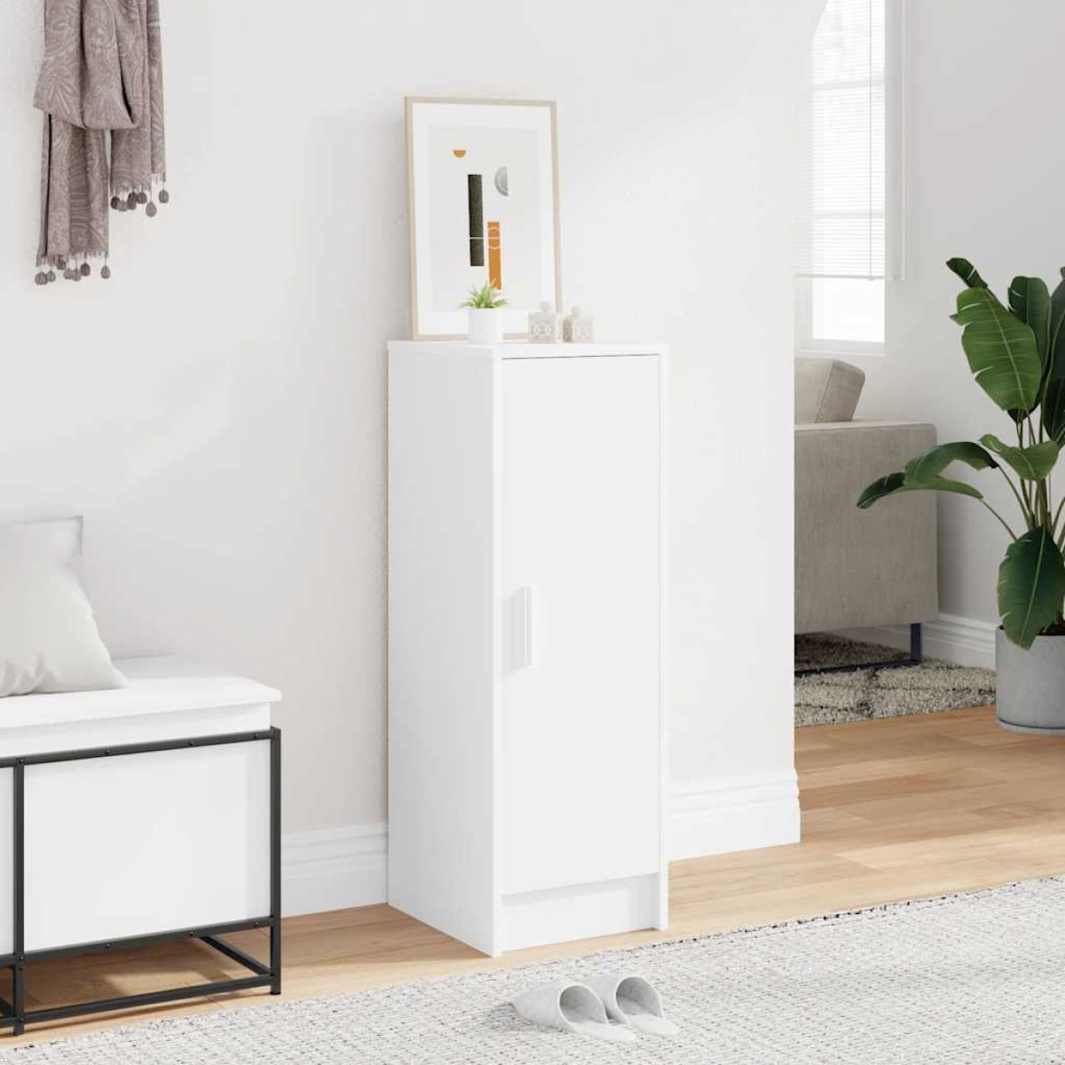 vidaXL Παπουτσοθήκη Λευκή 32 x 35 x 92 εκ. από Μοριοσανίδα