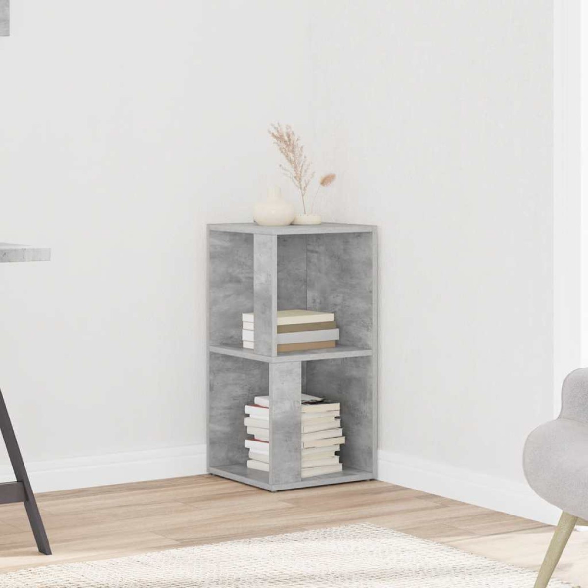 vidaXL Ντουλάπι Γωνιακό Γκρι Σκυροδέματος 33x33x67 εκ. από Μοριοσανίδα