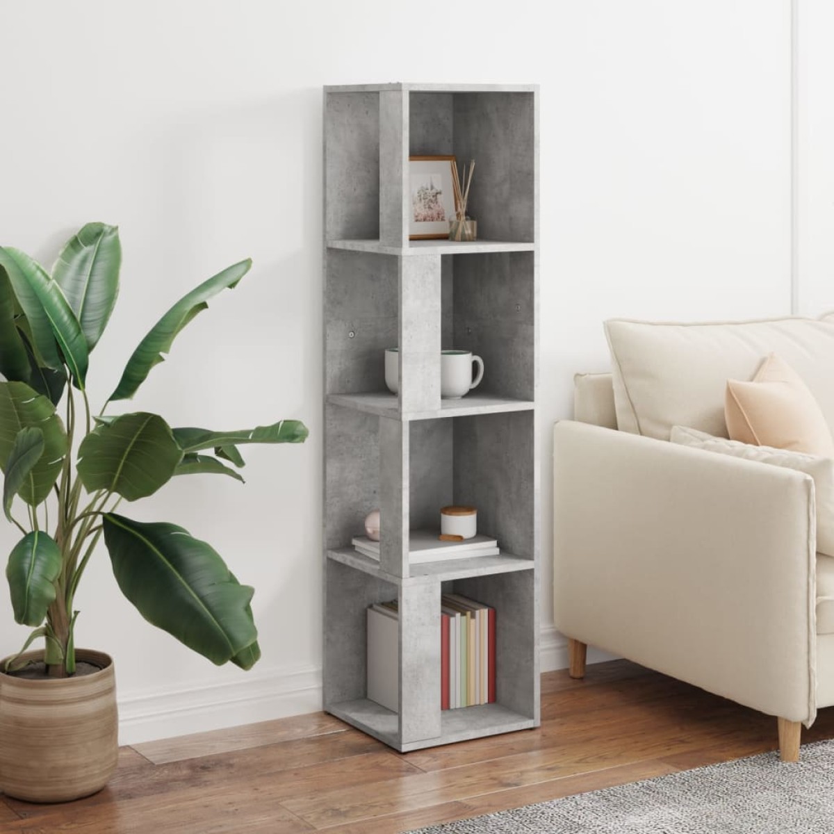vidaXL Ντουλάπι Γωνία Γκρι Σκυρ. 33 x 33 x 132 εκ. από Μοριοσανίδα