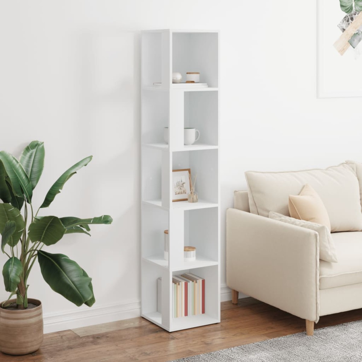 vidaXL Ντουλάπι Γωνία Λευκό 33 x 33 x 164,5 εκ. από Μοριοσανίδα