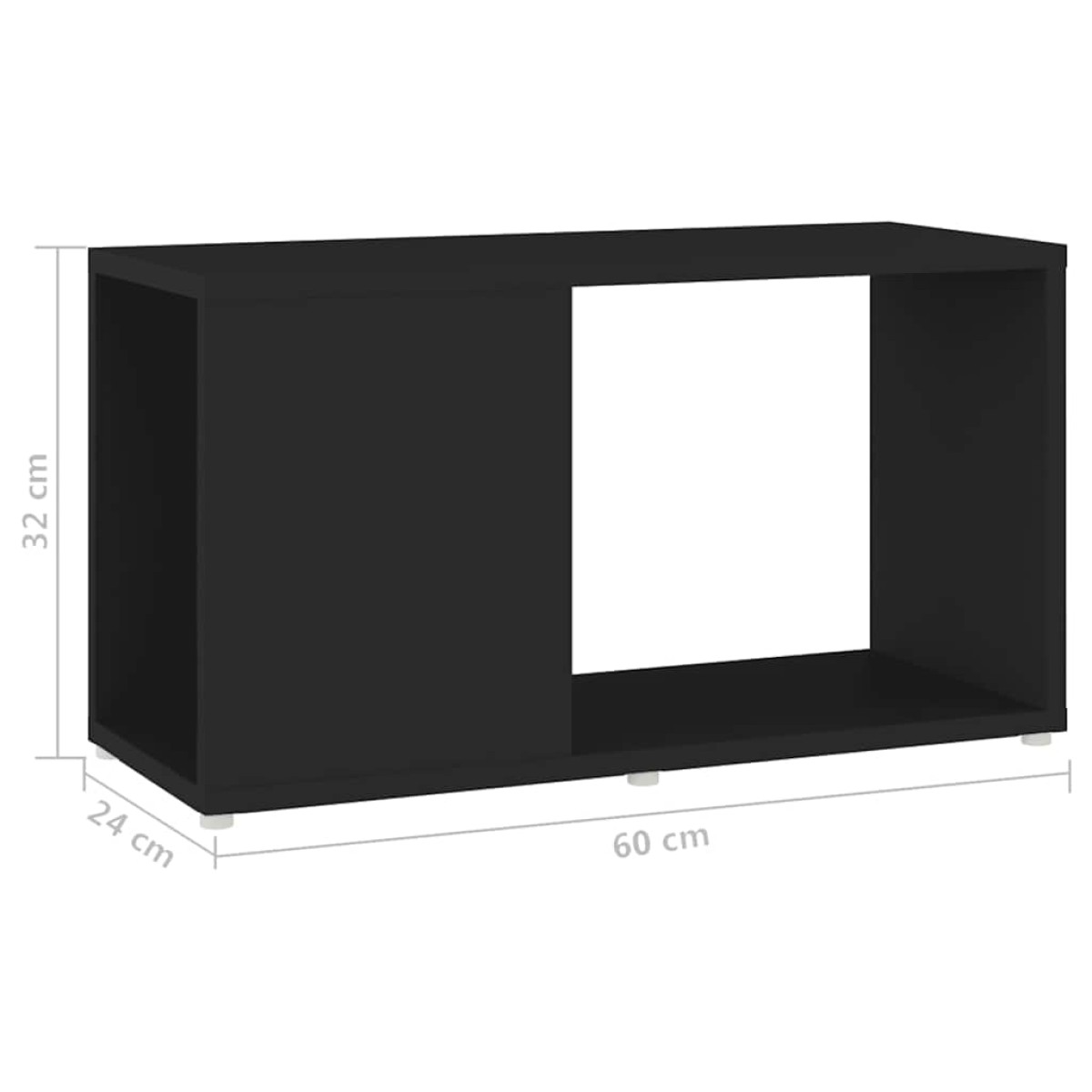 vidaXL Έπιπλο Τηλεόρασης Μαύρο 60 x 24 x 32 εκ. από Μοριοσανίδα