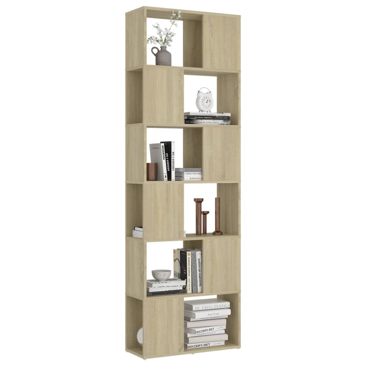 vidaXL Βιβλιοθήκη/Διαχωρισ. Χώρου Sonoma Δρυς 60x24x186εκ. Μοριοσανίδα