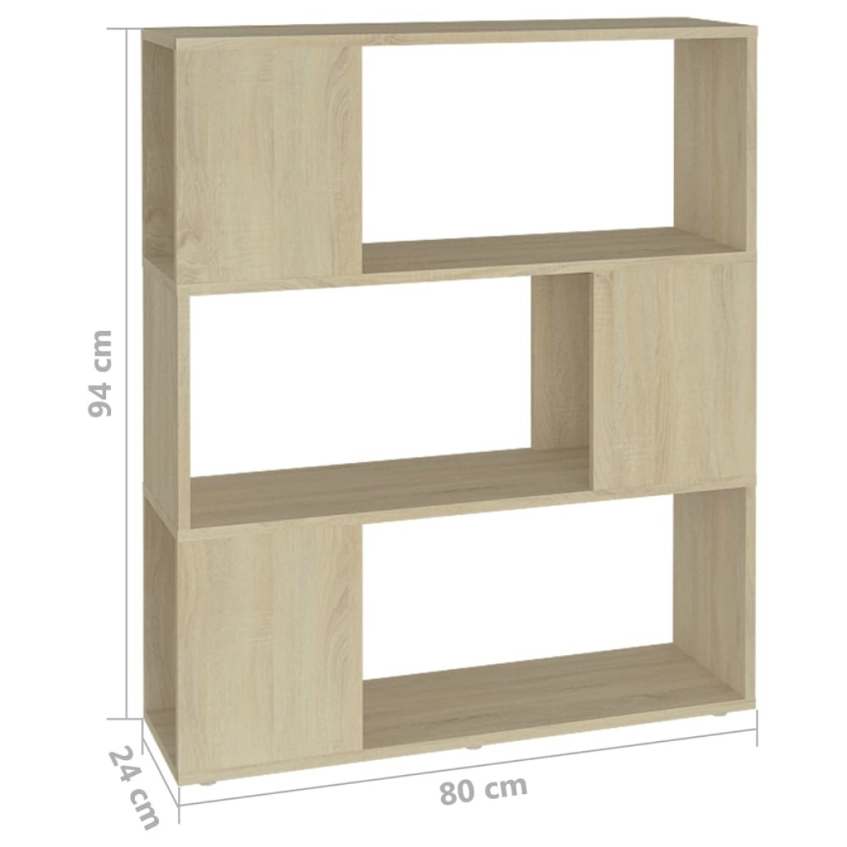 vidaXL Βιβλιοθήκη/Διαχωριστικό Sonoma Δρυς 80x24x94 εκ. Μοριοσανίδα