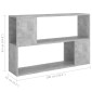 vidaXL Βιβλιοθήκη Γκρι Σκυροδέματος 100 x 24 x 63 εκ. από Μοριοσανίδα