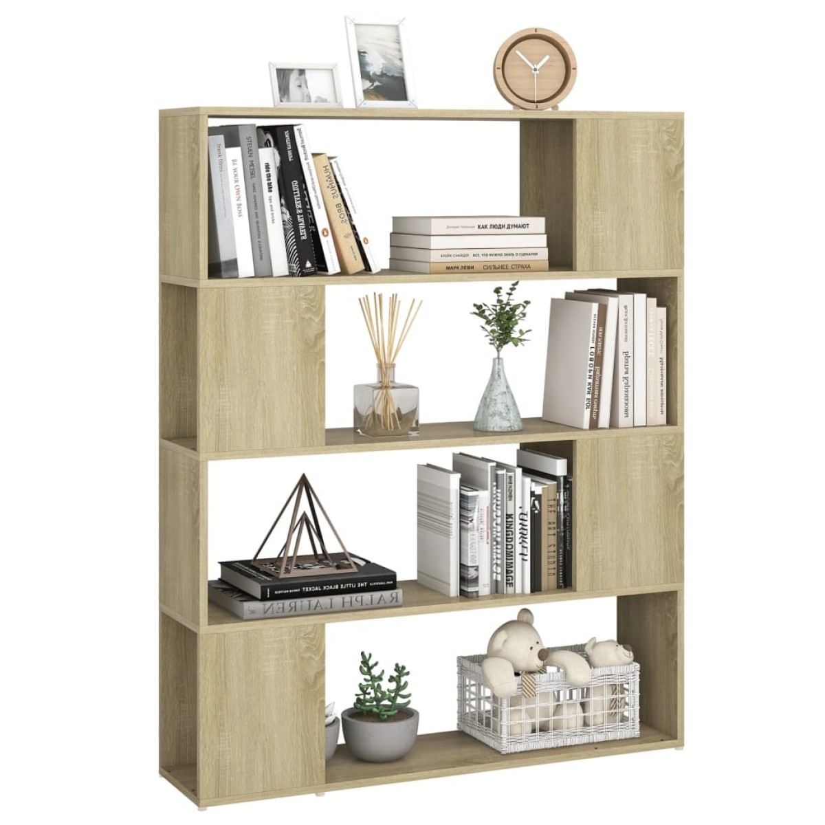 vidaXL Βιβλιοθήκη/Διαχωριστικό Χώρου Sonoma Δρυς 100 x 24 x 124 εκ.