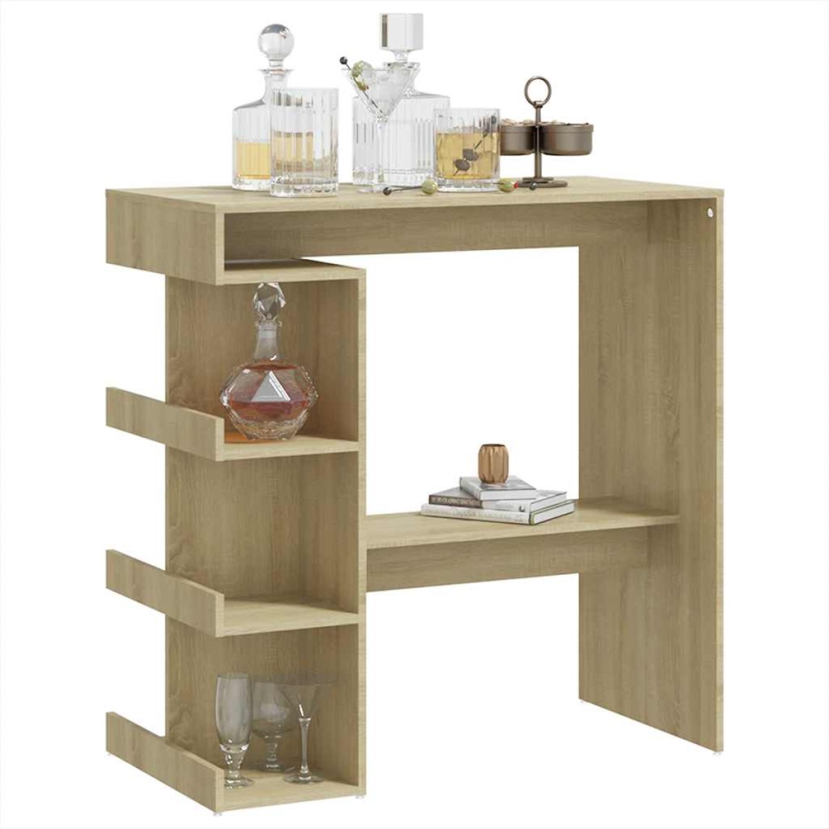 vidaXL Τραπέζι Μπαρ με Ράφια Sonoma Δρυς 100x50x101,5 εκ. Μοριοσανίδα