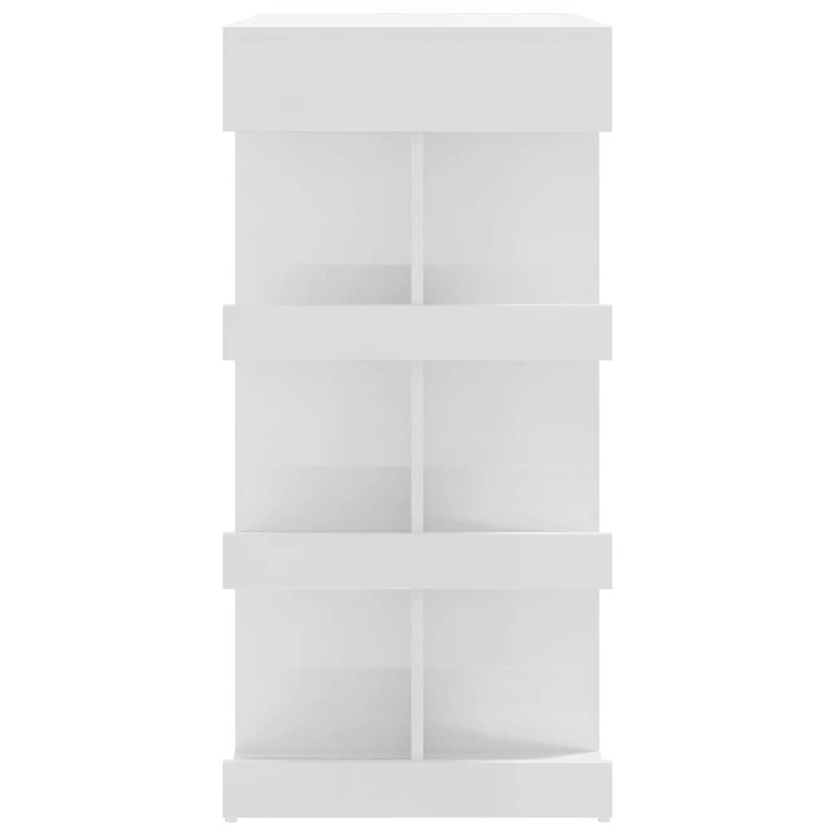 vidaXL Τραπέζι Μπαρ με Ράφια Γυαλ. Λευκό 100x50x101,5 εκ. Μοριοσανίδα