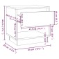 vidaXL Κομοδίνο Λευκό 45 x 34 x 44 εκ. από Μοριοσανίδα