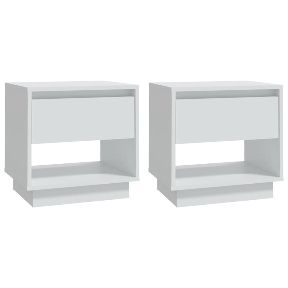 vidaXL Κομοδίνα 2 τεμ. Λευκά 45 x 34 x 44 εκ. από Μοριοσανίδα