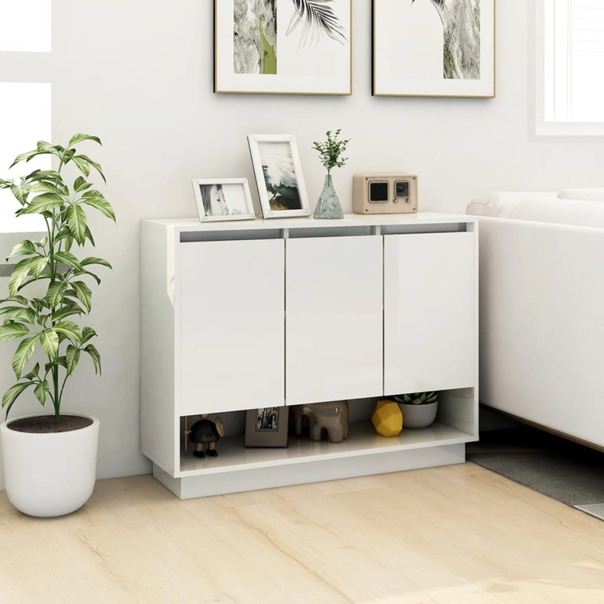 vidaXL Μπουφές Λευκός 97 x 31 x 75 εκ. από Μοριοσανίδα