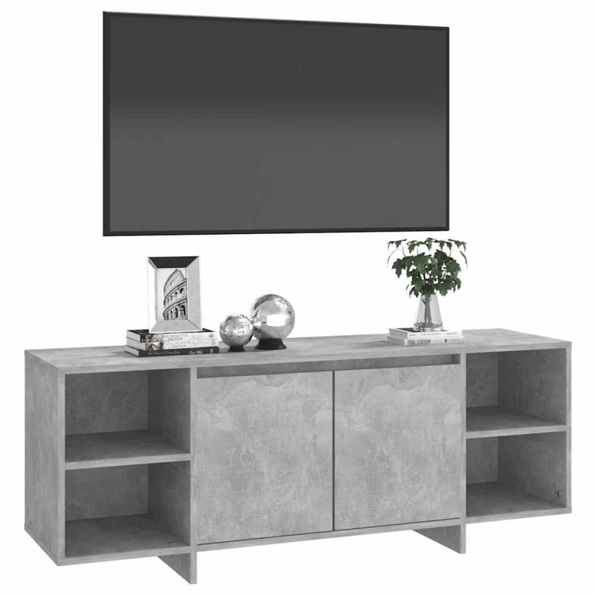 vidaXL Έπιπλο Τηλεόρασης Γκρι Σκυροδέματος 130 x 35 x 50 εκ. από Μοριοσανίδα