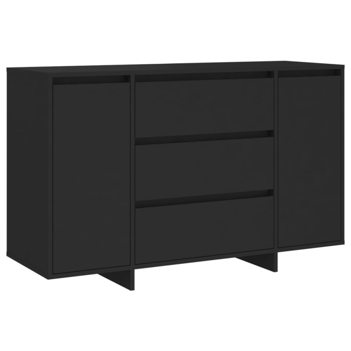 vidaXL Συρταριέρα με 3 Συρτάρια Μαύρη 120 x 41 x 75 εκ από Μοριοσανίδα