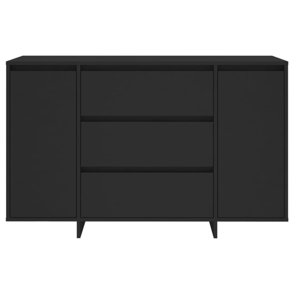 vidaXL Συρταριέρα με 3 Συρτάρια Μαύρη 120 x 41 x 75 εκ από Μοριοσανίδα