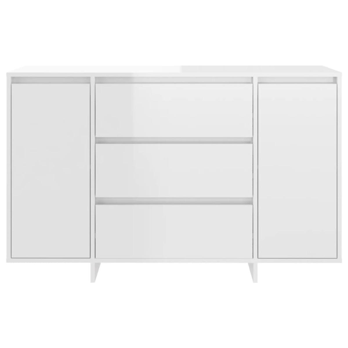 vidaXL Συρταριέρα με 3 Συρτάρια Γυαλ Λευκή 120x41x75εκ από Μοριοσανίδα