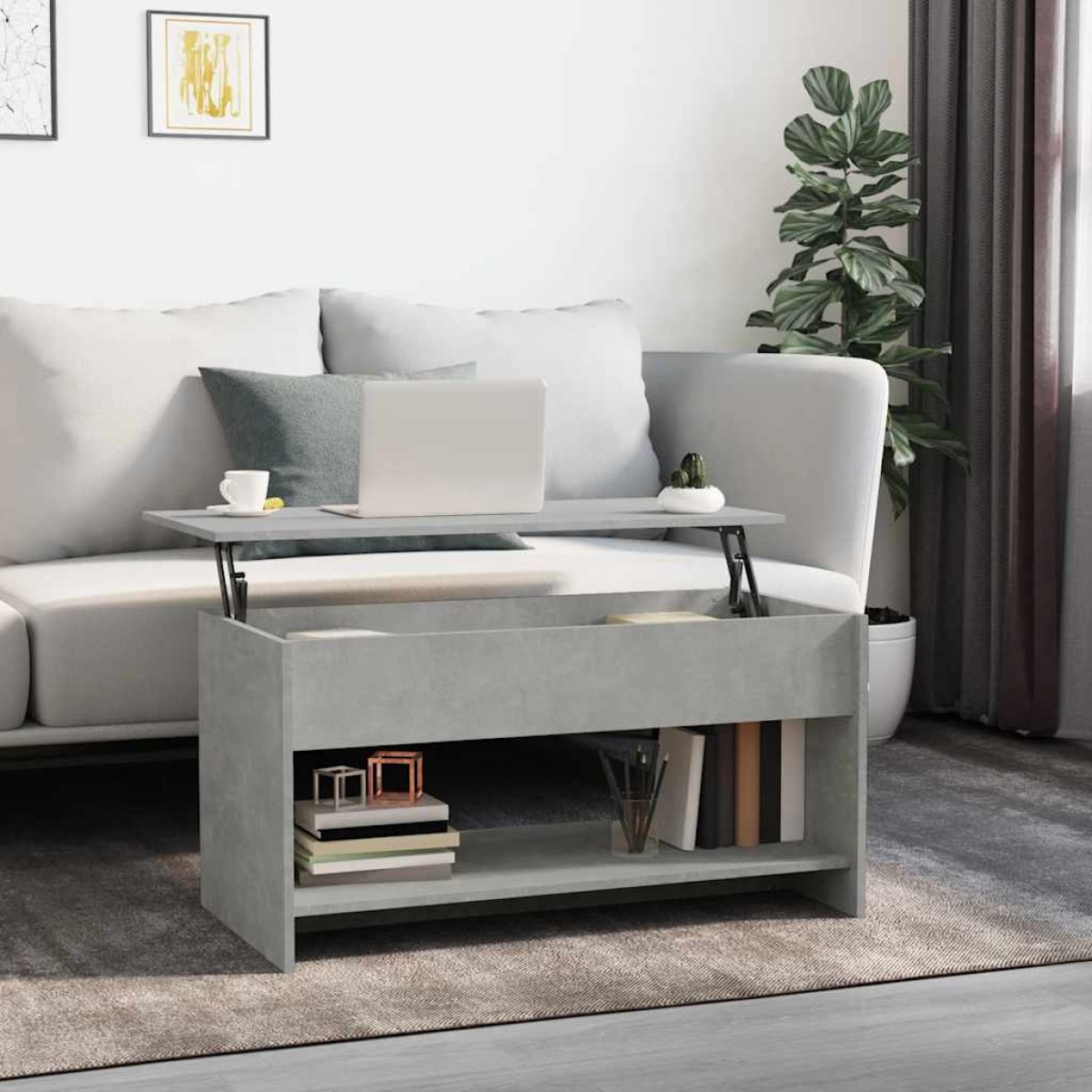 vidaXL Τραπεζάκι Σαλονιού Γκρι Σκυρ. 102x50x52,5 εκ. Επεξεργ. Ξύλο