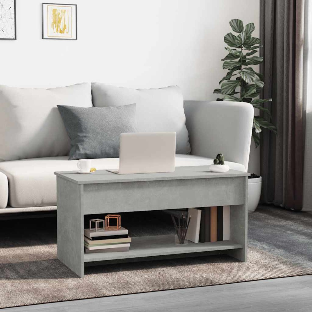 vidaXL Τραπεζάκι Σαλονιού Γκρι Σκυρ. 102x50x52,5 εκ. Επεξεργ. Ξύλο