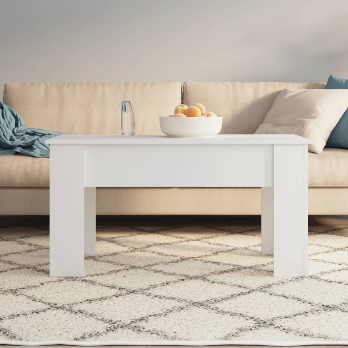 vidaXL Τραπεζάκι Σαλονιού Λευκό 101 x 49 x 52 εκ. Επεξεργασμένο Ξύλο