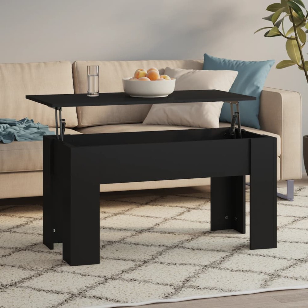 vidaXL Τραπεζάκι Σαλονιού Μαύρο 101x49x52 εκ. από Επεξεργασμένο Ξύλο
