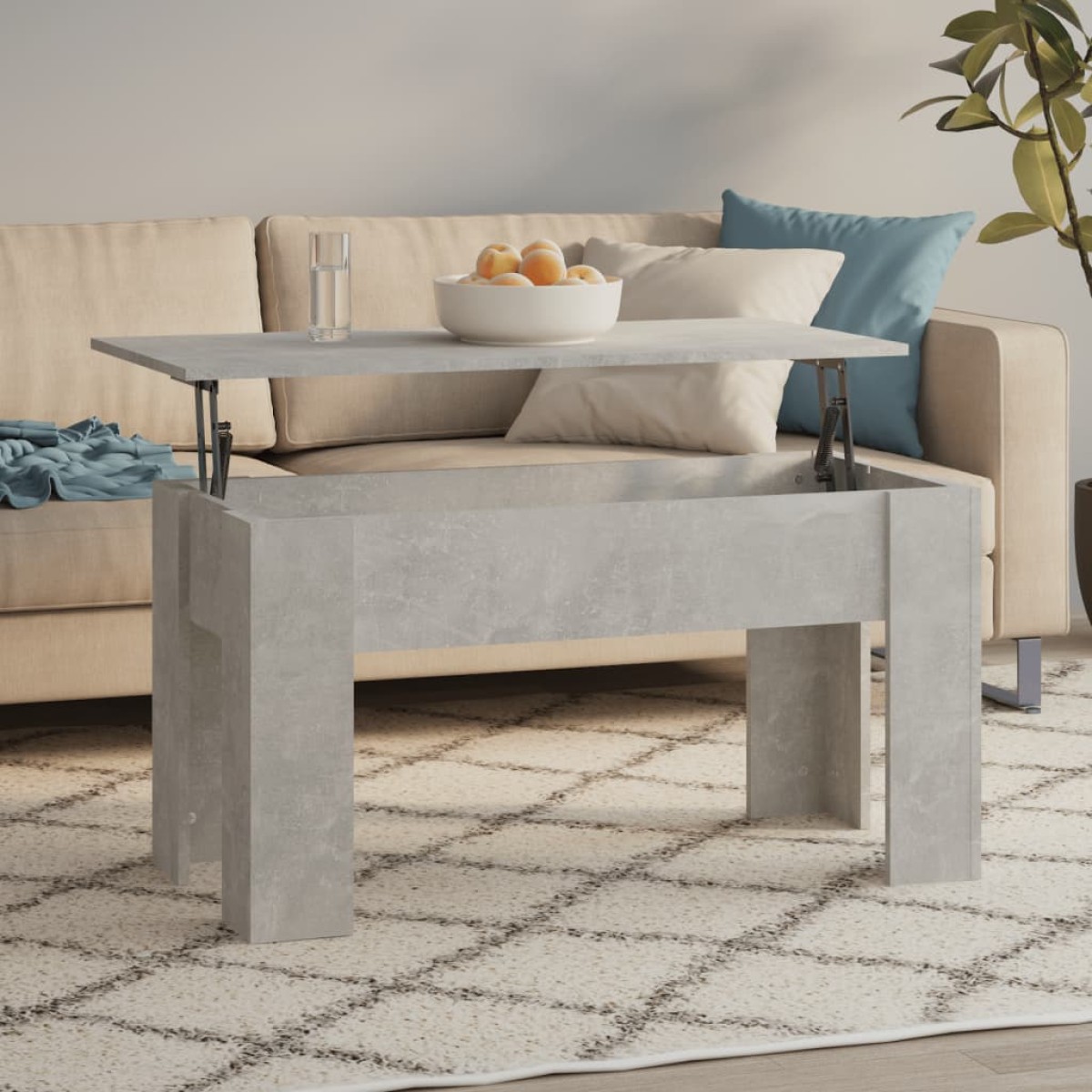vidaXL Τραπεζάκι Σαλονιού Γκρι Σκυρ. 101x49x52 εκ. Επεξεργασμένο Ξύλο