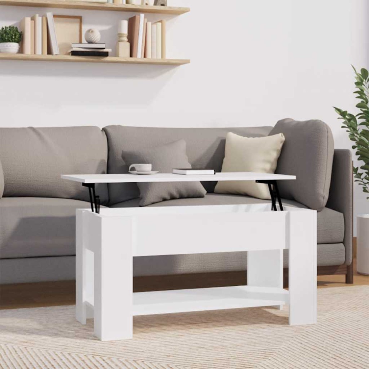 vidaXL Τραπεζάκι Σαλονιού Λευκό 101 x 49 x 52 εκ. Επεξεργασμένο Ξύλο